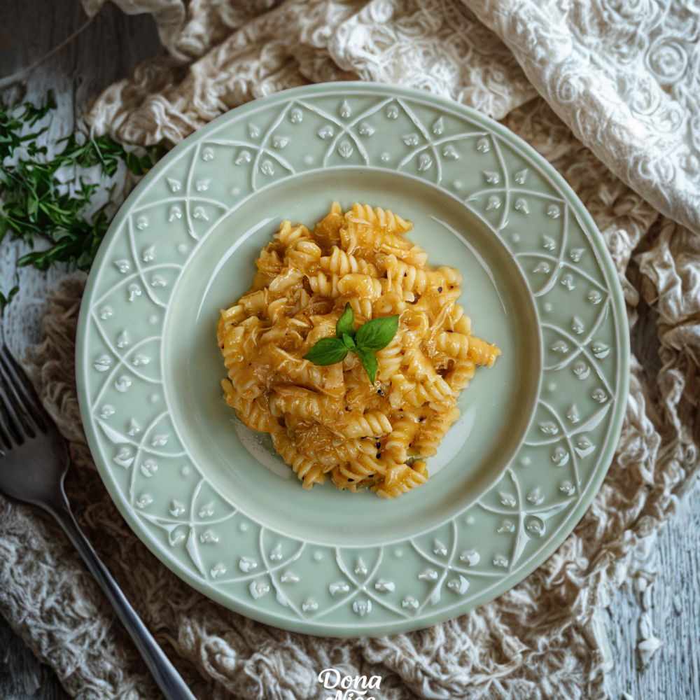 fusili com frango ao creme